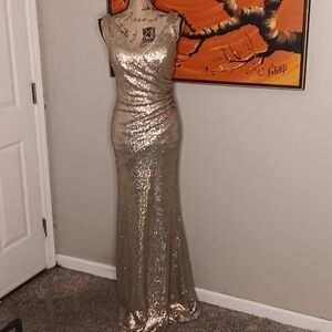 Revelry "Dawson" Gold Sequin Formal Dress Size 4